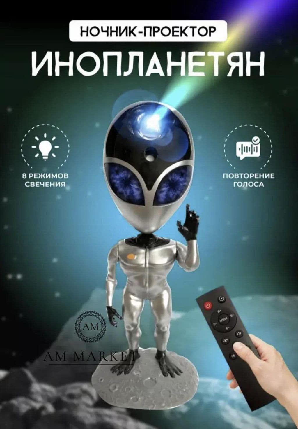НОЧНИК ИНОПЛАНЕТЯНИН👽😍Лазерный проектор⚡️Доставк
